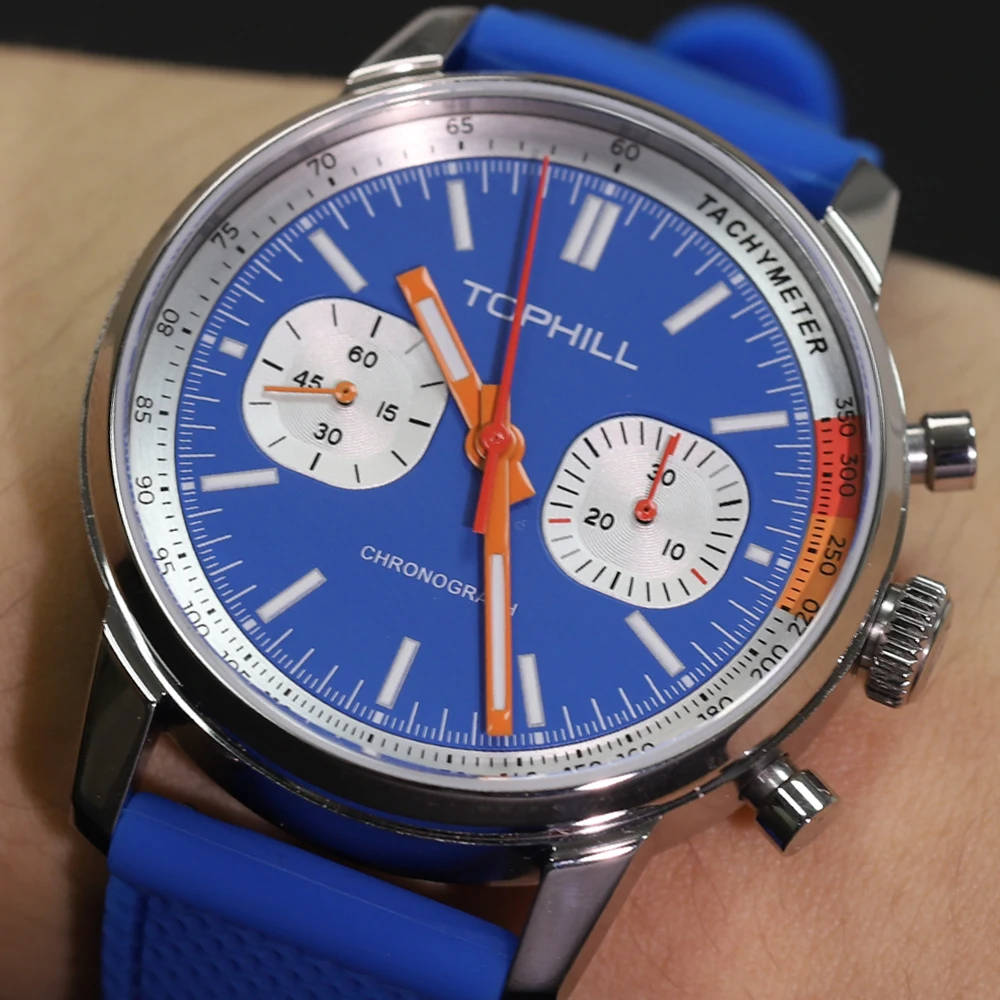 TOPHILL 1963 Pilot Chronograph Watch for Men 40mm Sapphire Glass Original Seagull ST1901 Movement Mechanical Wristwatches