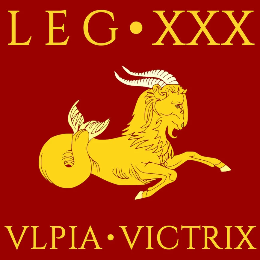 Legio XXX Ulpia Victrix Vexillum Capricornus Emblem Roman Legion T-Shirt 100% Cotton O-Neck Short Sleeve Casual Mens T-shirt