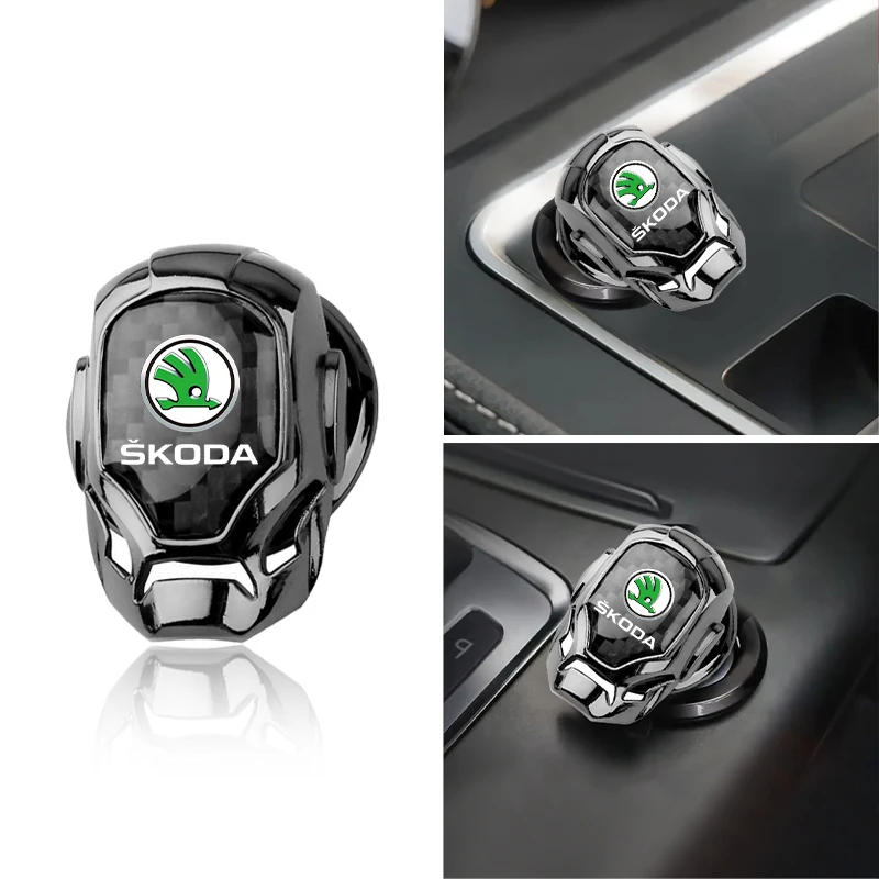 For Skoda Octavia MK2 MK3 2 3 A7 Fabia Karoq Kodiaq Superb Rapid Kamiq Car One-Click Start Buttons Protective Cover Decoration