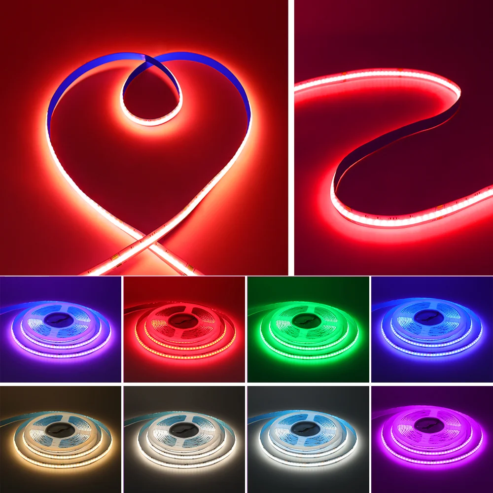 Dc 24V Cob Led Strip Licht Rgb Rgbw Rgbww Rgbcct Flex Fcob Led Tape Diode 784 840Leds/M Hoge Dichtheid Dimbare Fob Lineair Lint
