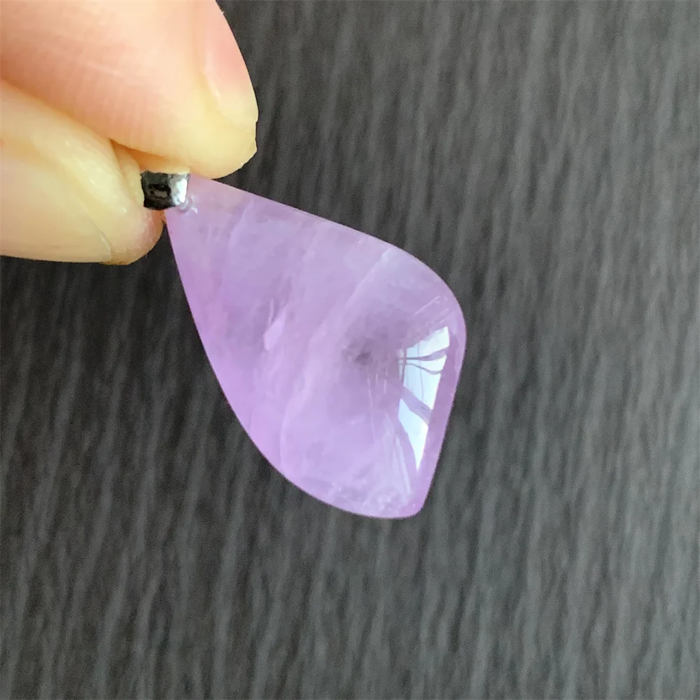 Natural Lavender Purple Kunzite Pendants Necklaces for Women AAAAAA Half Transparent Gemstones Beads Flash Jewelry 925 Silver