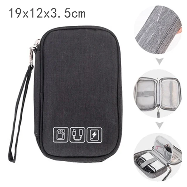 Cable Gadget Organizer Storage Bag Pouch Portable Electronic Accessories Case For Cord Charger Hard Drive Earphone USB SD Card