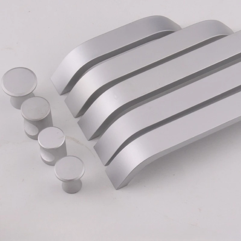 

Aluminum Alloy Furniture Handles Silver Handles for Wardrobe and Drawer Dresser Hardware Fitting Kitchen Cabinet Drawer Handles