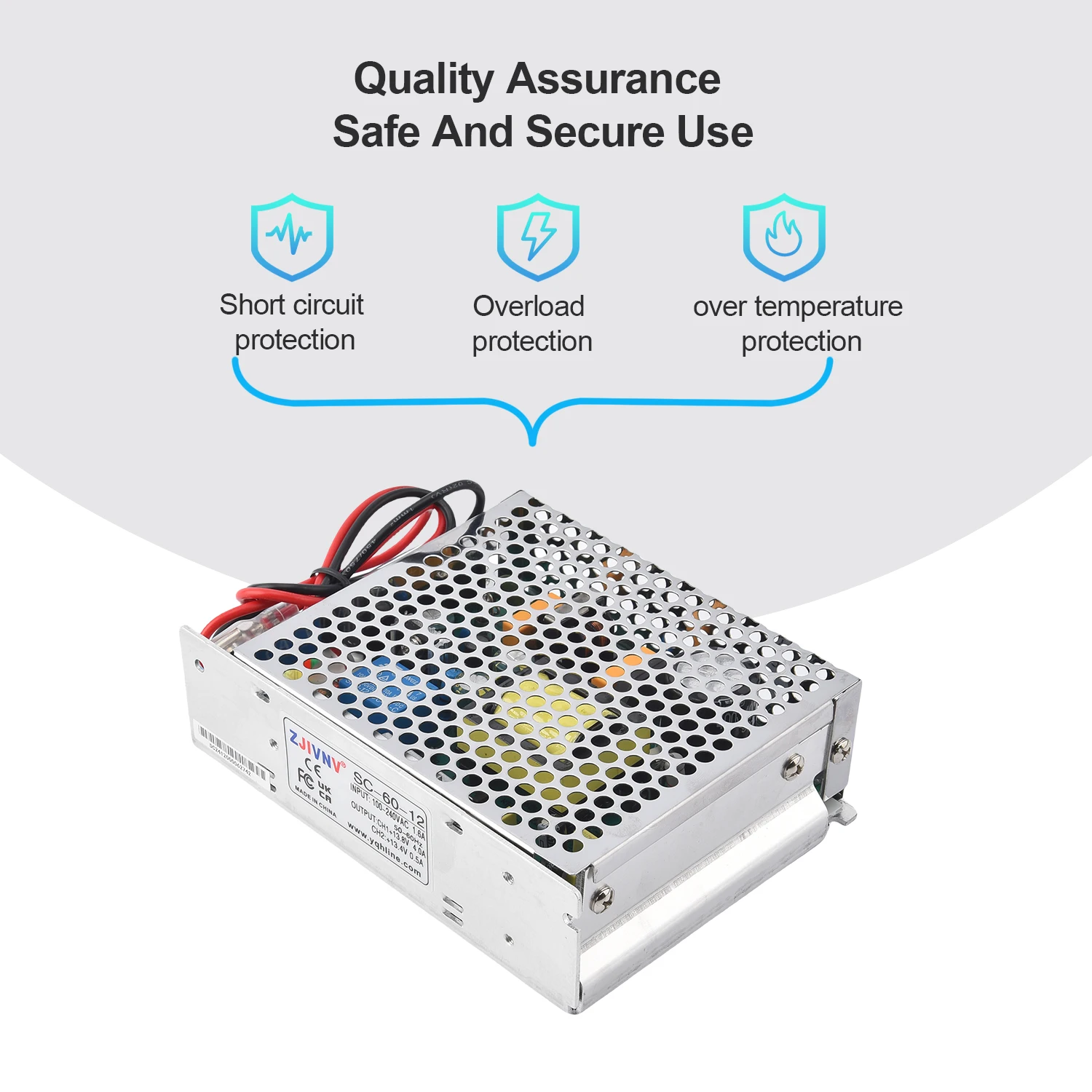 CE RoHS UPS Switching Mode Power Supply 60w with UPS/ Charge Function AC 110/220v to DC 12v/24v Battery Charger