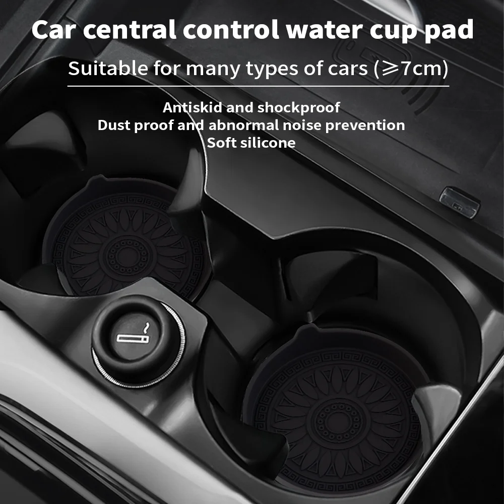 4PCS Car Cup Holder Coaster Silicone Non-Slip Vehicle Cup Holder Insert Pads Automotive Interior Insulation Drink Cup Mats