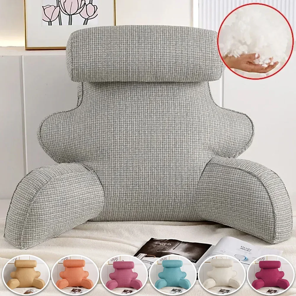 2025 NEW Reading Pillow Removable Jacket Bedside Pillow Backrest Princess Neck Protector Waist Bedroom Sofa Cushion 70x30x40cm