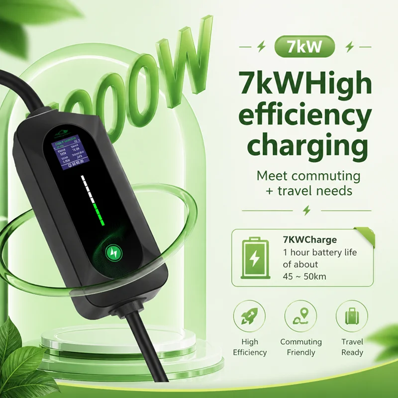ROMADA TYPE2 New Energy Electric Vehicle Charging Cable with No Ground Wire Required—Portable In-Car Charger Home Use 3.5/7 kW