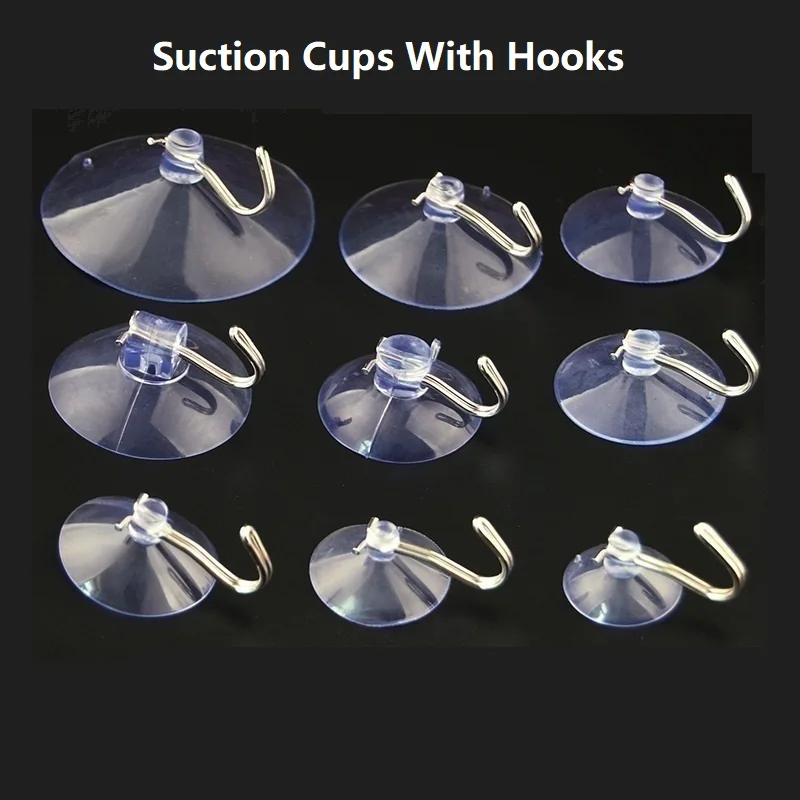 

30/45/60mm Suction Cup Hooks for Glass Towel Hanger Sucker Hook for Kitchen Wall Bathroom Window Hanger Suction Cups With Hooks