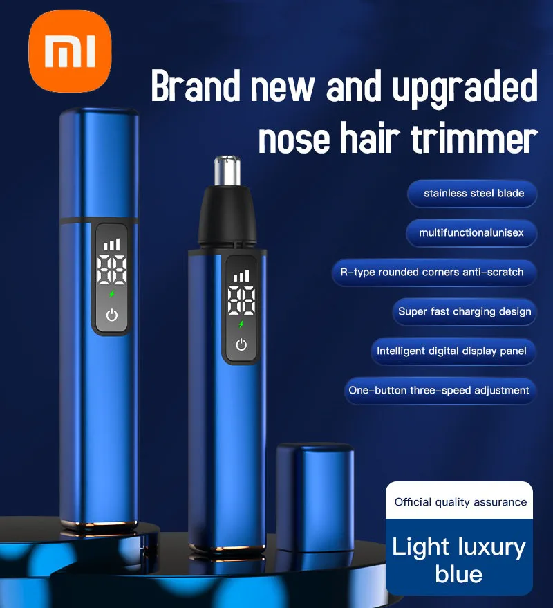 XIAOMI NEW Electric Nose Hair Trimmer Touch screen intelligent digital display 10000RPM Type-C fast charging Trimmer For Nose