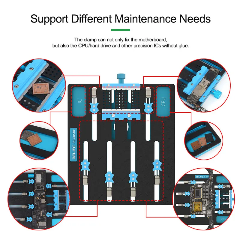 RELIFE RL-605 Pro Universal Chip Slot Motherboard Fixture Laptop IC Chip CPU Harddisk  Motherboard Jig Board Holder Repair Tools