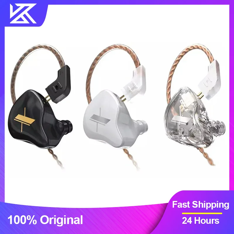 KZ-EDX Fones De Ouvido Com Fio Com Microfone, Dynamic HIFI Bass Music Earbuds, In Ear Monitor Headphones, cancelamento de ruído Esporte Headset