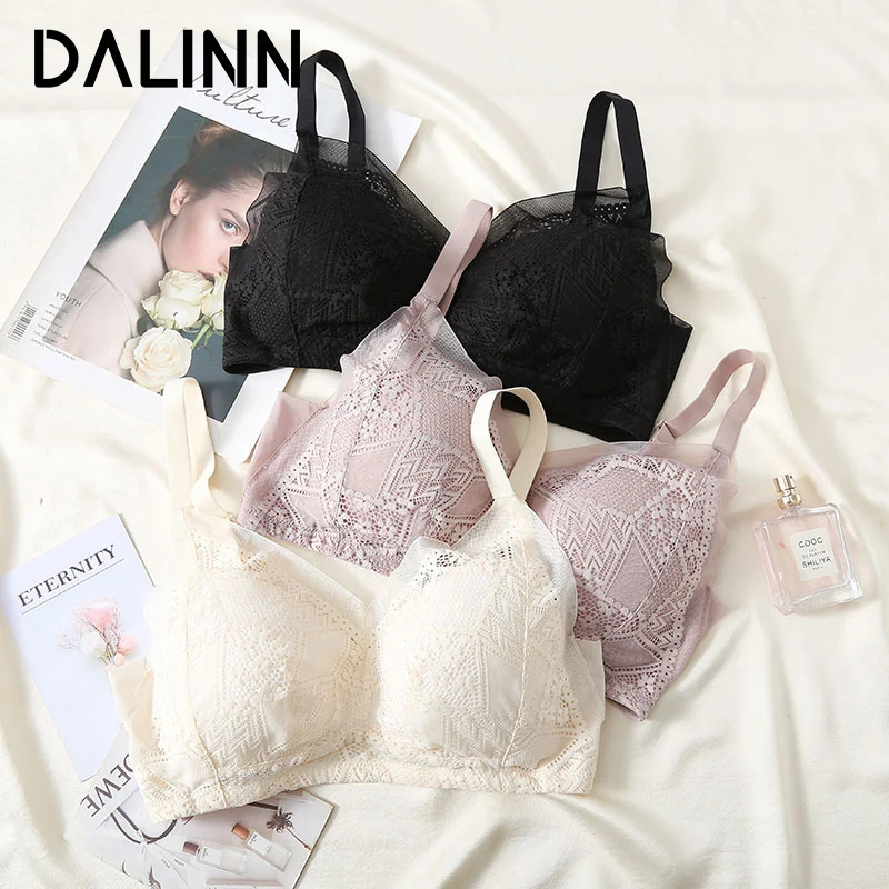 

Women's Lace Bra, 100%Real Silk Lining, Non-Wired, Full Cup Comfortable Female Underwear, Wire Free, E cup Brassiere 2024