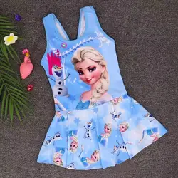 Baby Girl Swimsuit One Piece Children Swimwear Princess Frozen Anna Elsa Kid Skirt Lovely Bikini Bathing Suit Cartoon Beach Wear