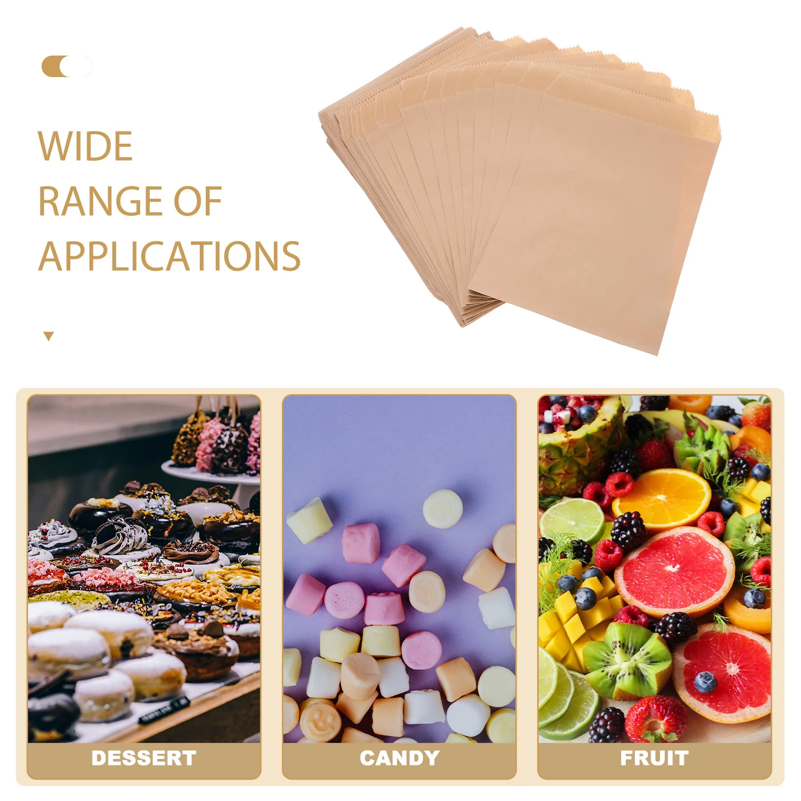 

100Pcs Disposable Grease Resistant Paper Bags for Bbq Snacks Baking Hot Dogs Cheese Sticks Party Use Mini Sweet Bags