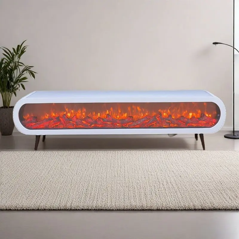 خزانة تلفزيون بيضاوية كلاسيكية حديثة لتزيين مدفأة سوداء فريدة من نوعها خزانة تلفزيون فاخرة إسكندنافية Mueble Para أثاث تلفزيون منزلي #2