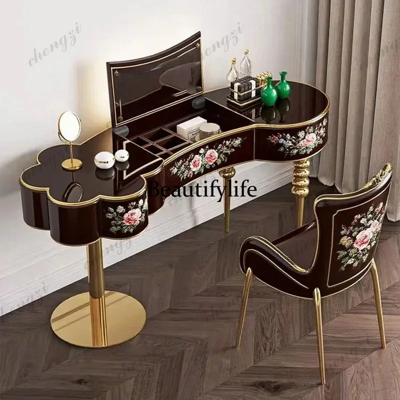 Big Black Storage Vanity Table Nordic Organiser Organizer Salon Vanity Desk Luxury Modern Beauty Tocador Mueble Furniture