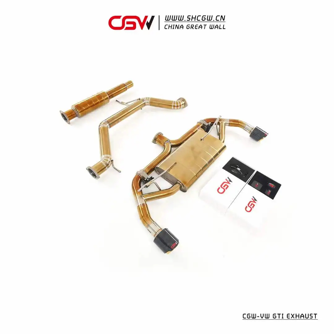 High Performance Excellent Sound Factory Price Titanium Exhaust Muffler Pipes Catback System with Valves for  GTI8