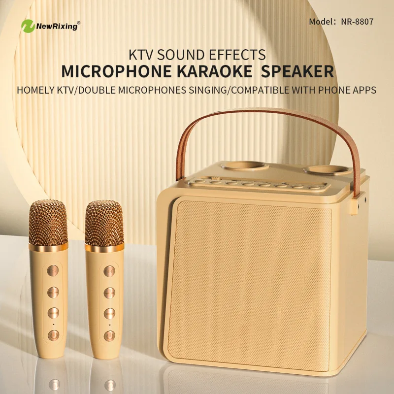 Home Party Wireless Microphone Bluetooth Speaker Set Portable Outdoor Professional Karaoke Singing Sound Box Support Card USB/TF