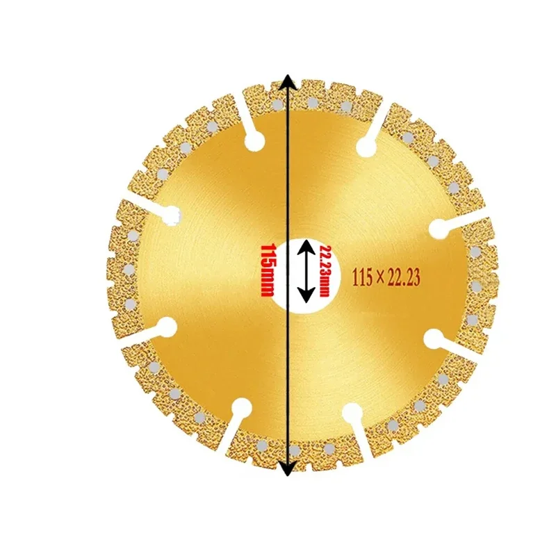 115mm Vacuum Brazed Yellow Diamond Saw Blade Multi Purpose for Steel Metal Stone Cast Iron Aluminium Power Tool