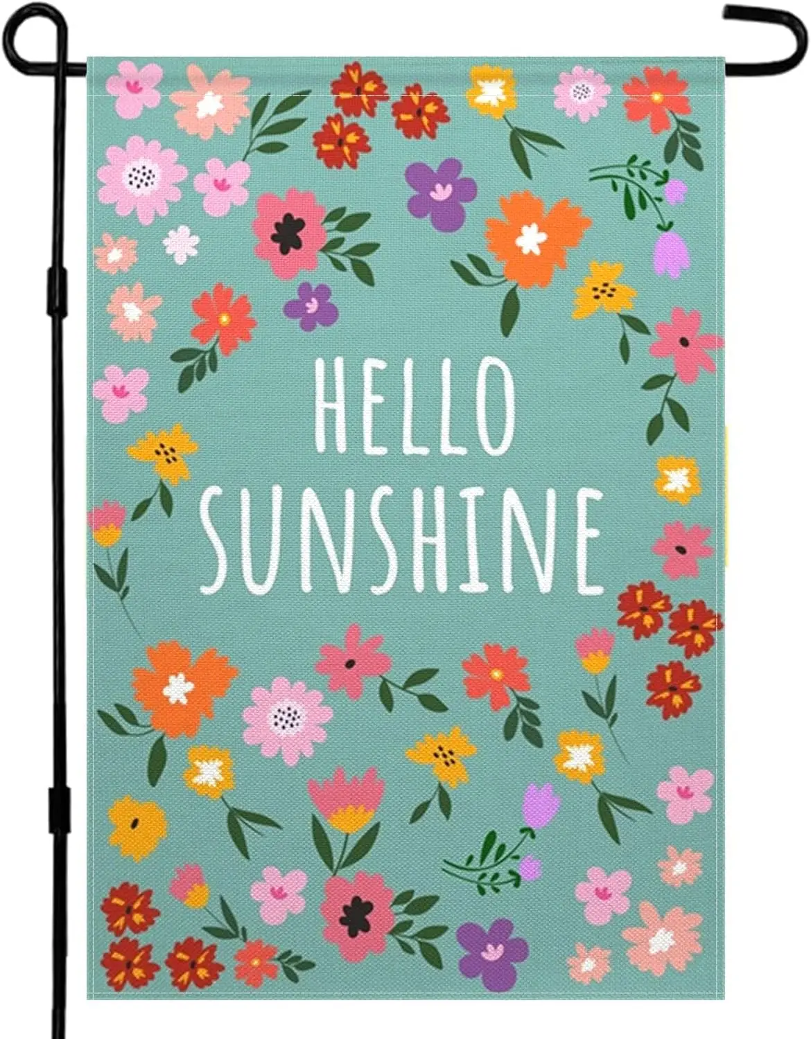 Hello Sunshine Garden Flag Spring Summer Wildflower Garden Flag 12x18 inch Double Sided Small Burlap Yard Flag Botanical Ver yyi