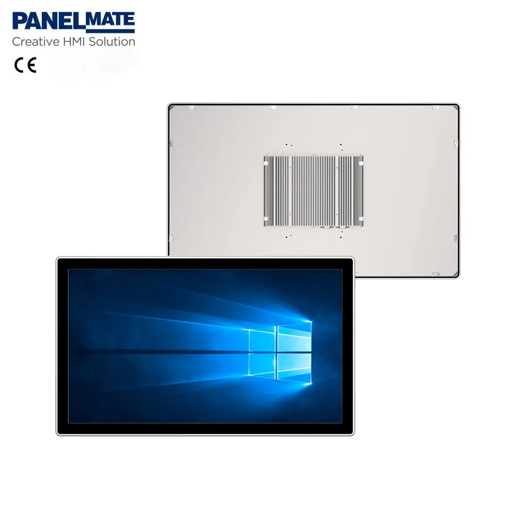 27 Inch IP65 Widescreen Capacitive Touch Scree J6412 16:9 16G Storage 1TB Embedded Desktop Industrial Control Panel PC