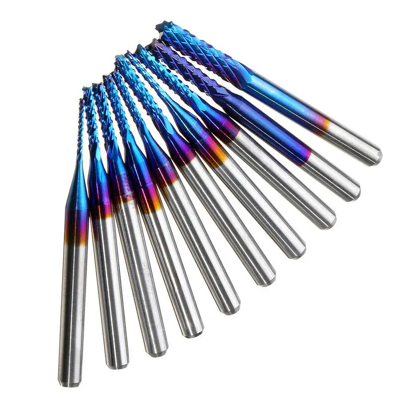 

For NANO Coated End Mill Tools Ten Piece Set Designed for Superior Cutting Performance in Various Applications