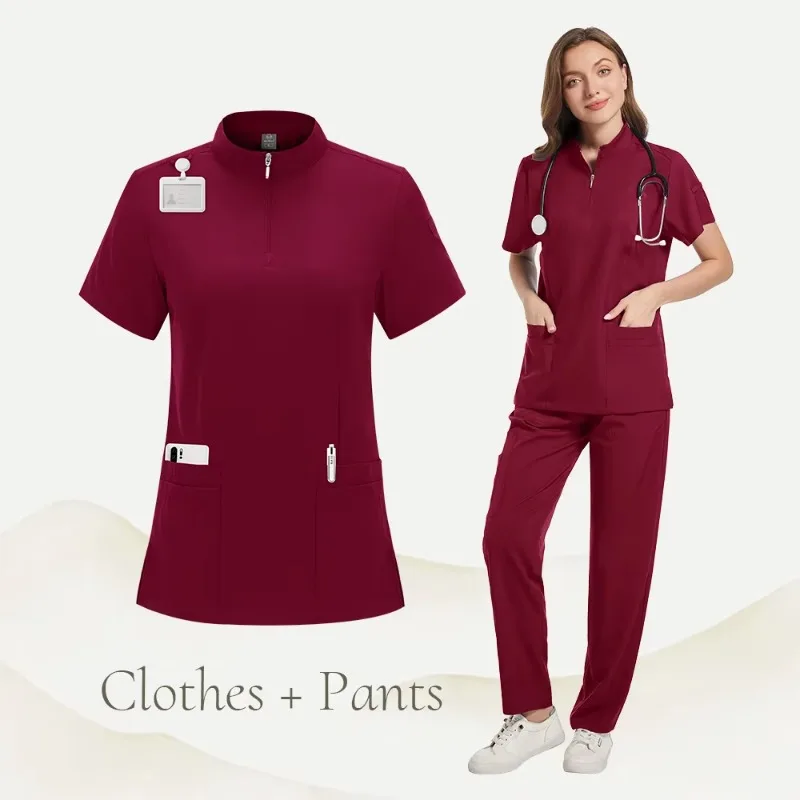 New Hospital Medical Scrub Suits Nurse Uniform Women Medical Clothing for Doctor Scrub Set Beauty Work Clothes Surgery Top Pants