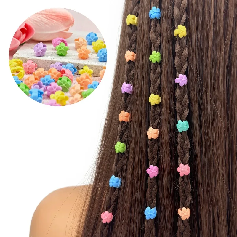 60pcs Hair Braids Beads Headwear Cute Candy Colors Plastic Summer Hair Claw Clips Hair Accessories Loc Hair Jewelry for Braids