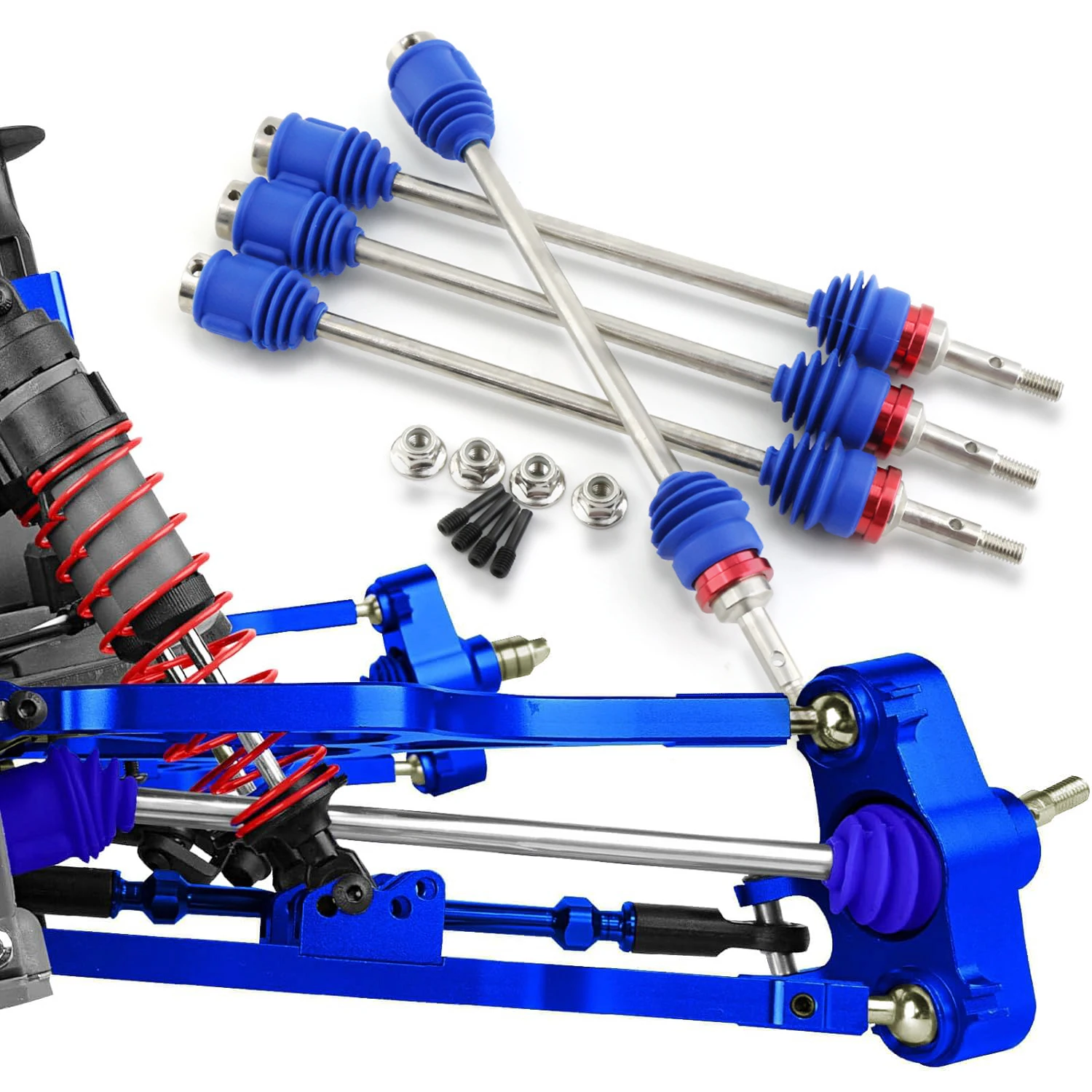 

4 шт. стальные карданные валы CVD, обновленные детали для Traxxas 1/10 E-Revo/E-Maxx/T-Maxx/Revo, оси переднего и заднего приводного вала # 5451R