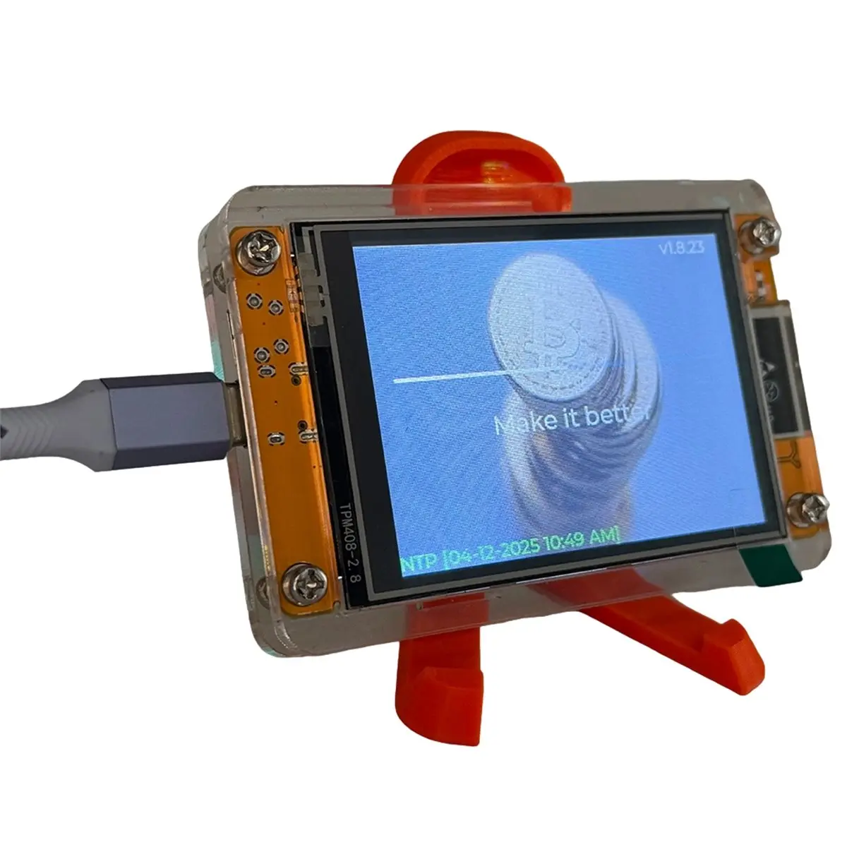 Happy New-  1060KH/S +Stand Upgraded Harshrate 2.8 Inch Smart Display Bitcoin Crypto Solo Miner for Home