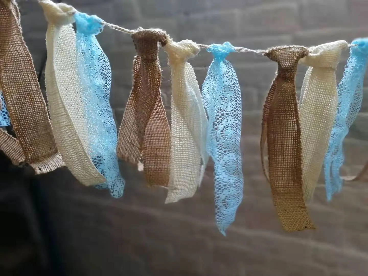 1pc elegante rustieke linnen kanten kwastjesslinger - 300 cm jutebanner voor bruiloften, bruidsdouches, verjaardagen - geen kracht nodig,