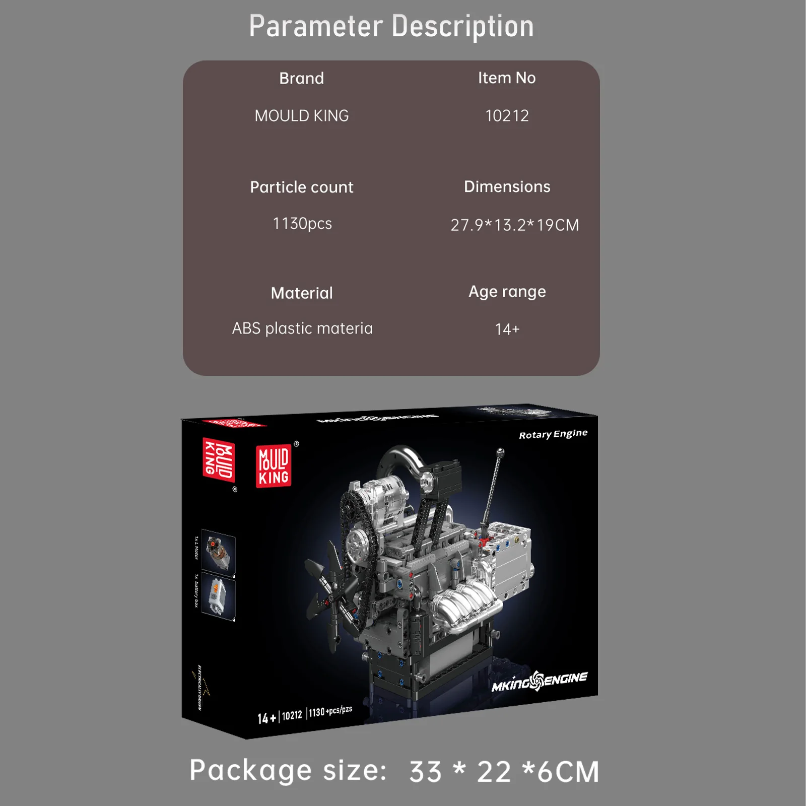 Mould King 10212 Motor rotativo con caja de cambios, bloques de construcción, modelo de simulación, Control de Motor, adornos de escritorio, juguetes para niños, regalos