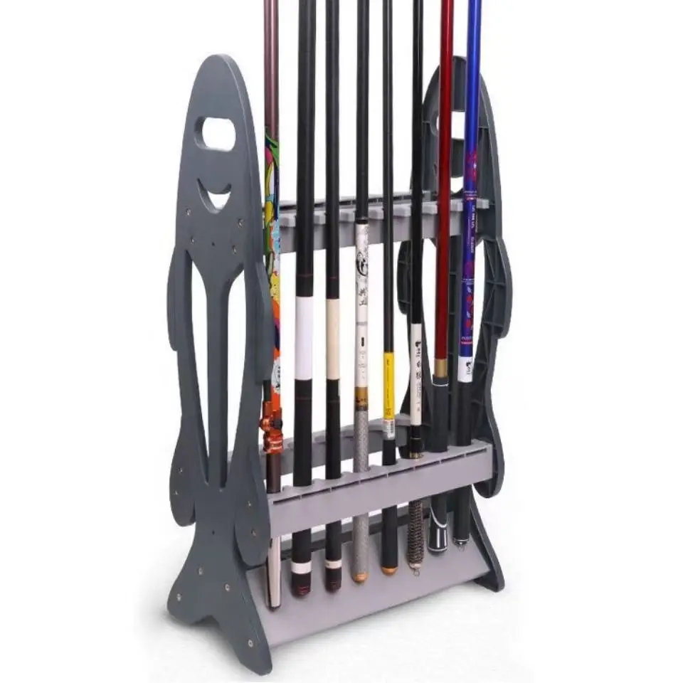 Vertical Double Layer Fishing Rod Holder 16 Positions Storage Rack For Sea Raft Rod Landing Net Fishing Tackle