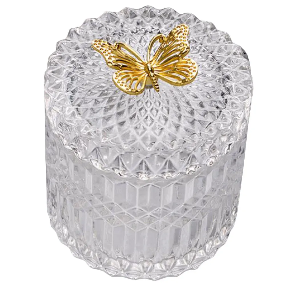 

Snack Holder Glass Canister with Lid Candy Container Small Decorative Jars Lids