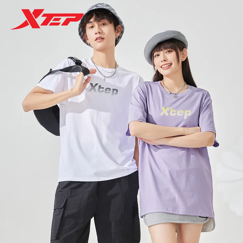 Xtep Short Sleeve Knitted Shirt For Men And Women 2023 Summer Fashion Sweatshirt Comfortable Soft Street Style Tops 877227010241