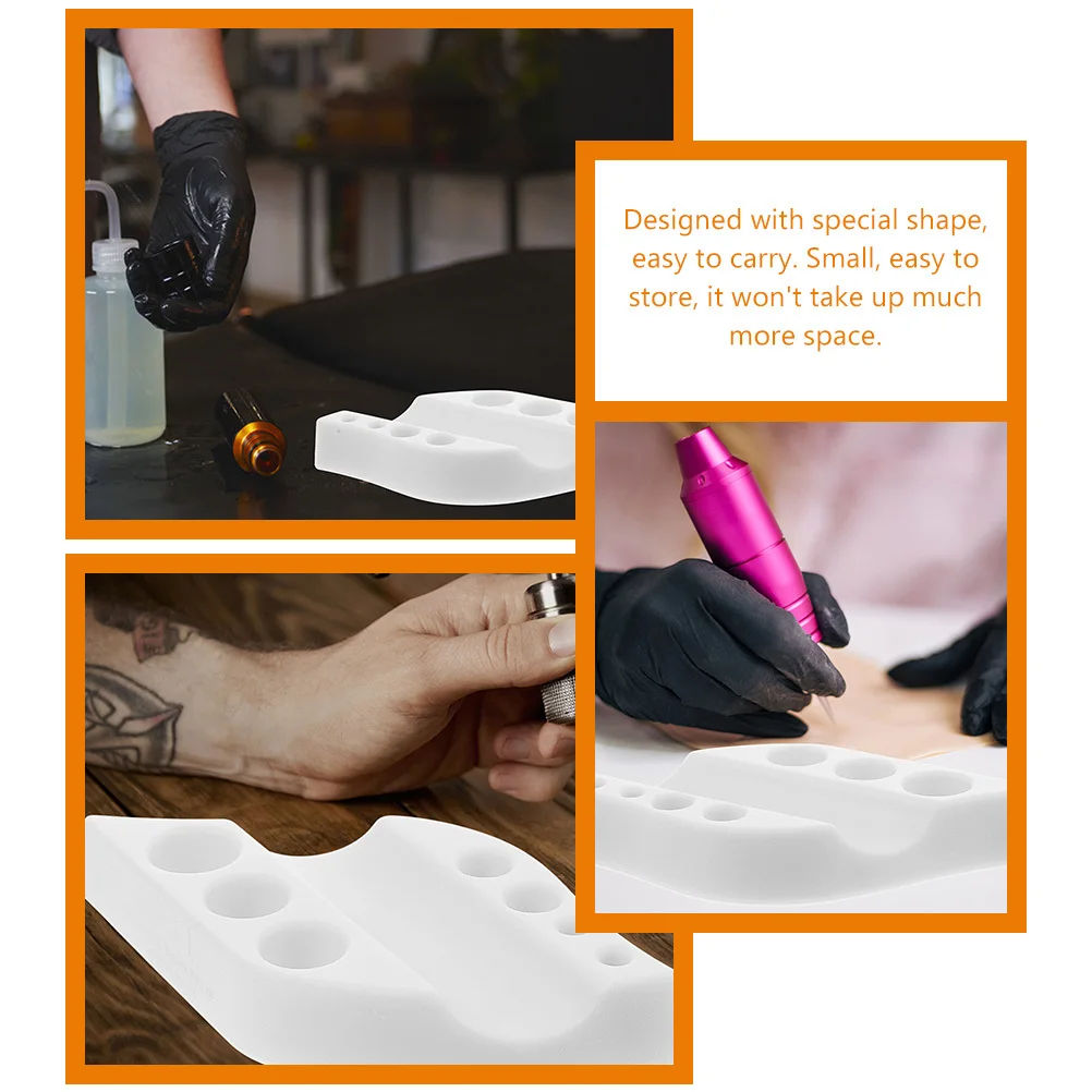 2 قطعة اكسسوارات الوشم سيليكون الحبر كأس حامل صينية الحاجب الصباغ المنظم للمبتدئين وقلم الوشم الراحة