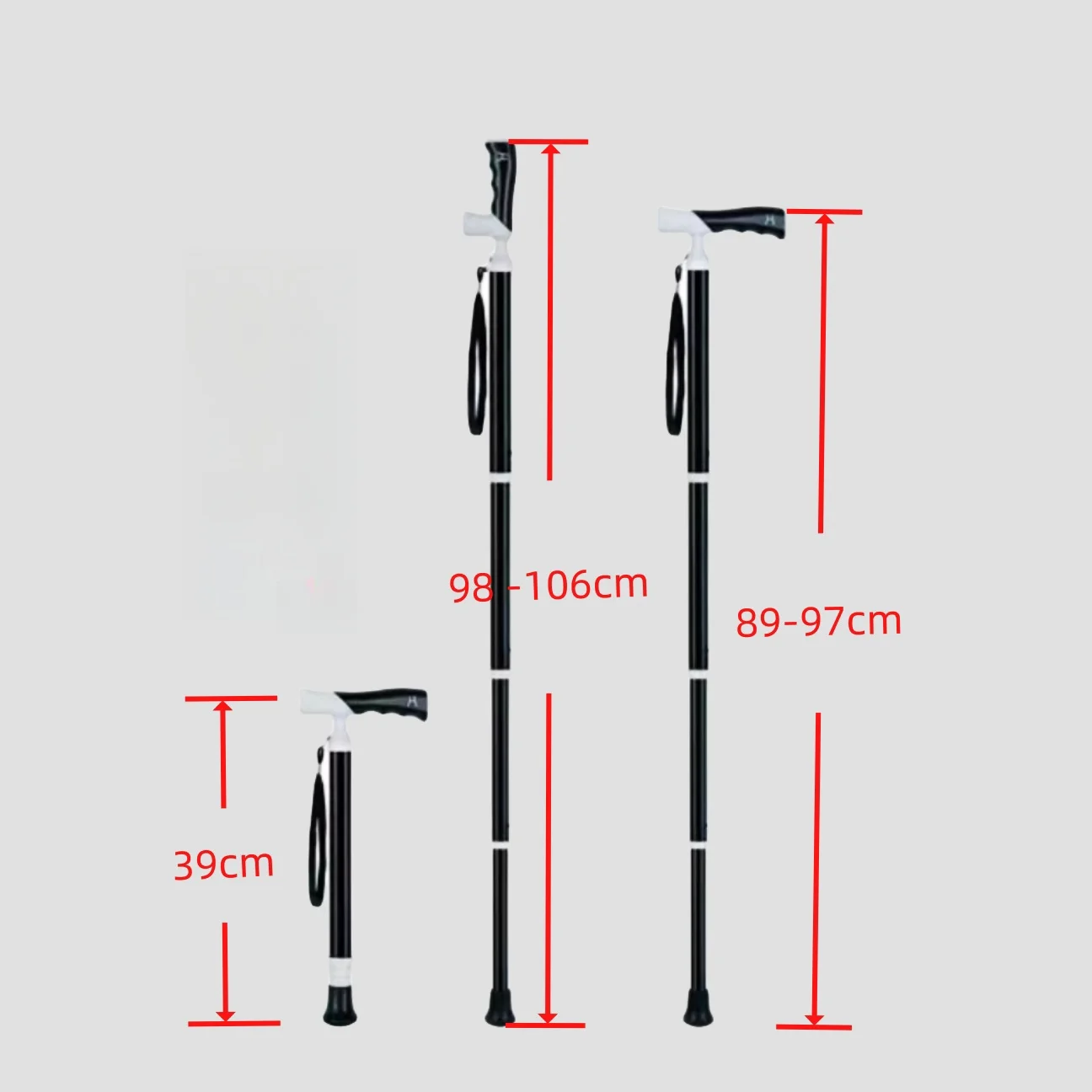 Adjustable Handle 39-106cm Retractable Stick Trekking Pole Titanium Aluminum Alloy Extendable Personal Defense Canes in Trend