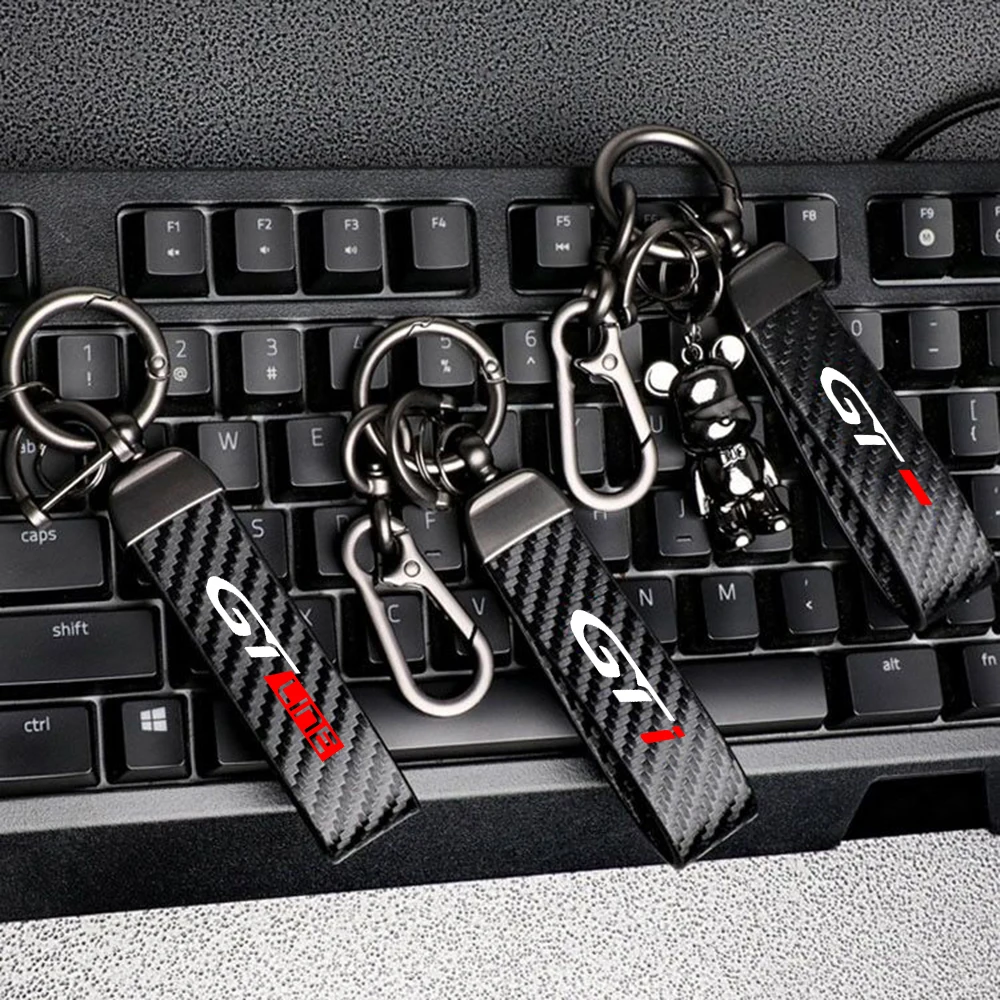 Car Lanyard Keychain Keyring Auto Accessories For Peugeot GT GTline 3008 106 406 407 408 4008 2008 5008 4007 5008