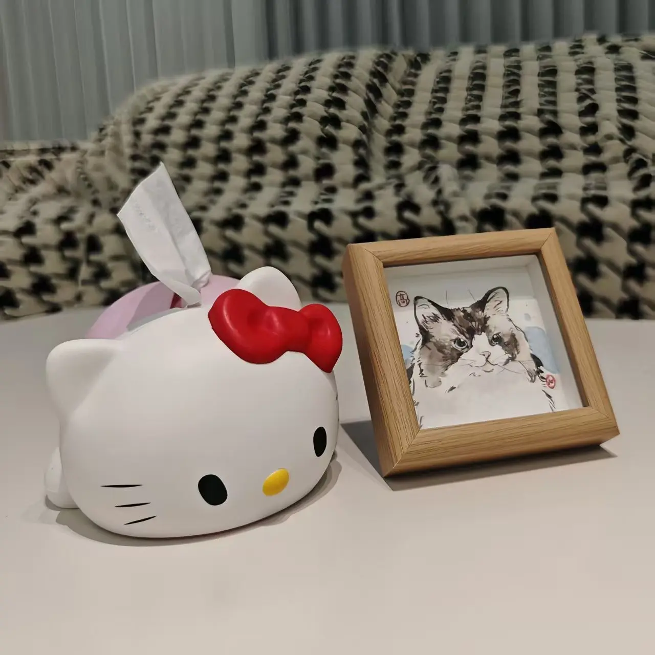 Hello Kitty Cute Tissue Box Storage Living Room Tissue Case Desktop Home Napkin Cartoon Girl Table Decoration Organizer Holder view 6