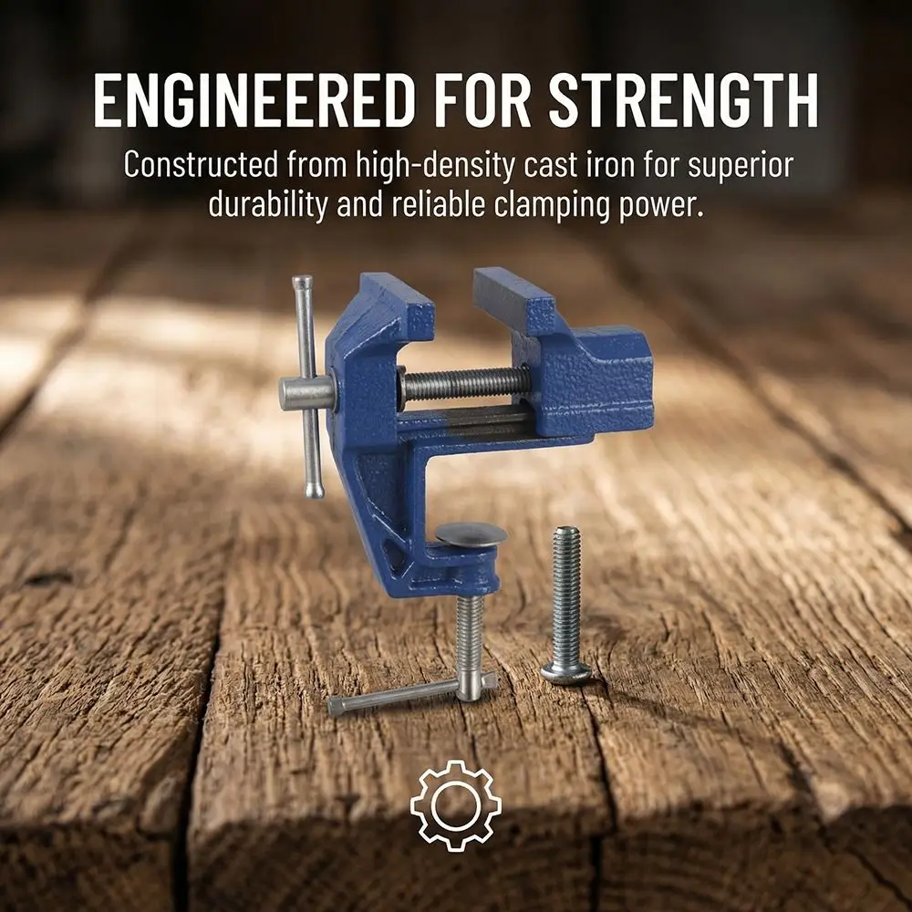 Clamping Cast Steel Portable Small Vice Heavy-Duty Non-Slip Jaw Heavy-Duty Work Vise Compact Precision Clamping Hobbyists