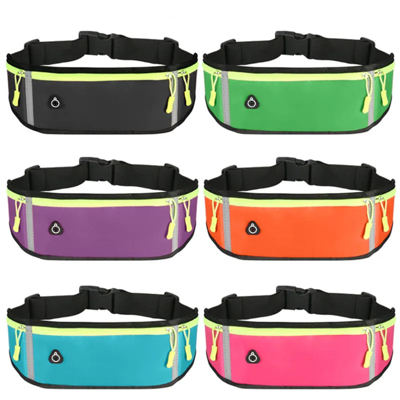 Sport Running Waist Bag For Women Men Waterproof Comfortable Gym Fanny Bag Safty Reflective Tape Cycling Phone Case Running Belt