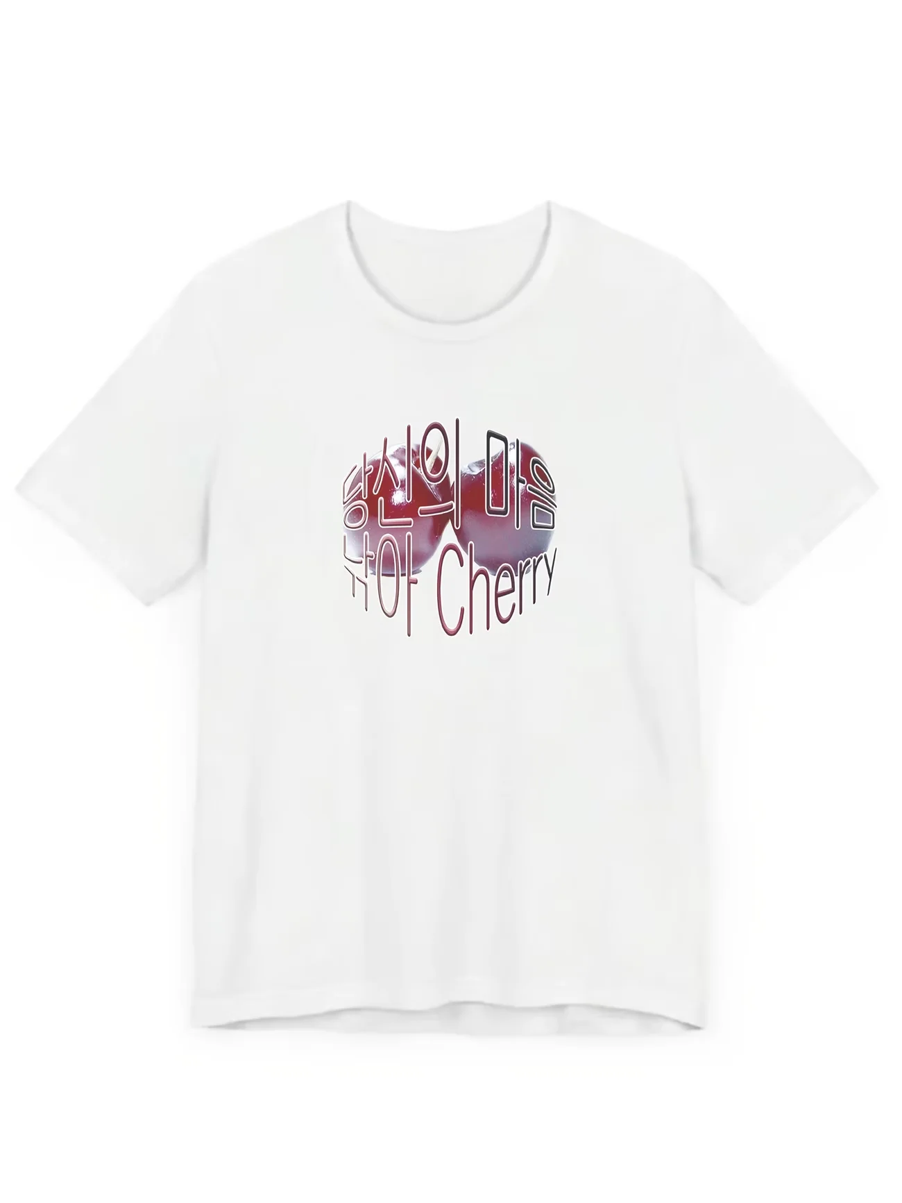 Korean Aesthetic Cherry Graphic T-Shirt Sweet Fruit Heart Tee Summer Harajuku Streetwear Tops For Women Men