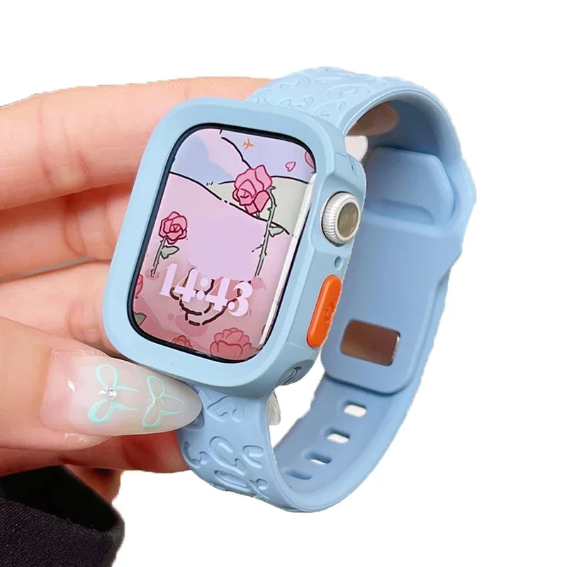 سيليكون ثلاثية الأبعاد مقعر ليوبارد طباعة حزام + درع بولي TPU وزارة الدفاع مجموعة حافظة ل أبل ساعة الترا 10 8 7 6 5 49 مللي متر 46 مللي متر 45 44 41 مللي متر الفرقة