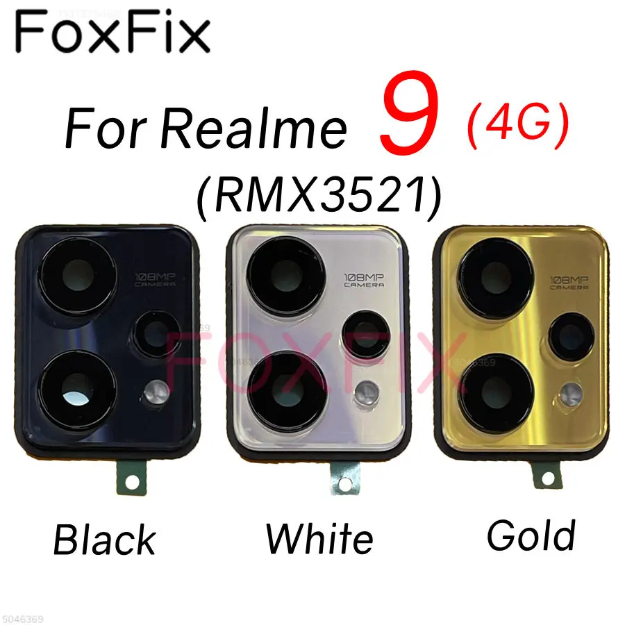 Rear Back Camera Glass Lens With Frame Bezel Replacement For Realme 9 4G RMX3521