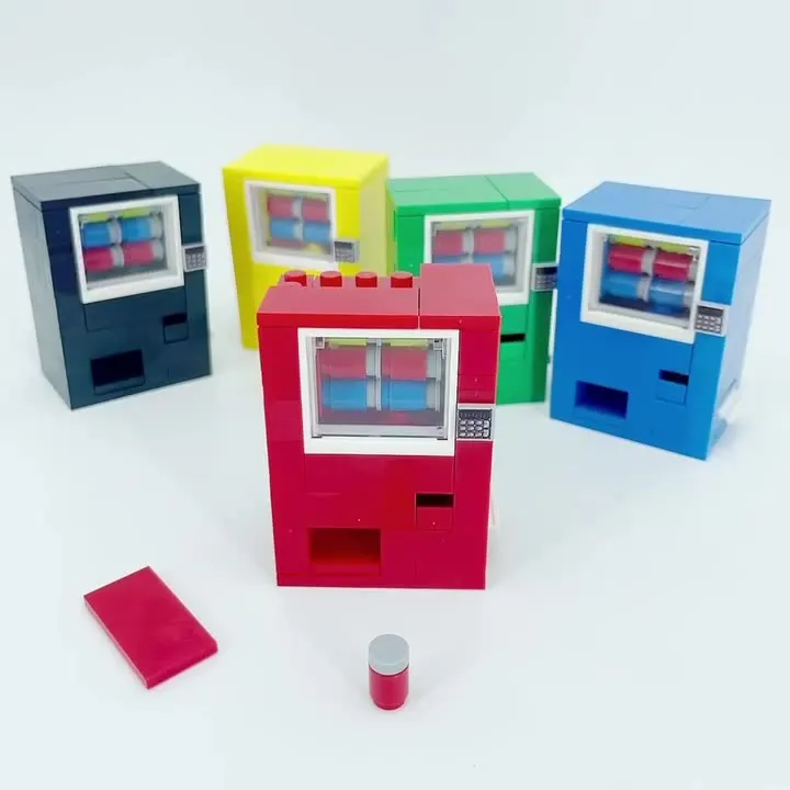 Compatible With LEGO Creative MOC Small Granular Building Block Beverage Machine, Coin Vending Machine Accessories, Toys