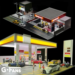 G 팬 1/64 스케일 자동차 차고 미니어처 모델 자동차 주차장 다이캐스트 장면 디스플레이 차량 장면 장난감 배경 컬렉션