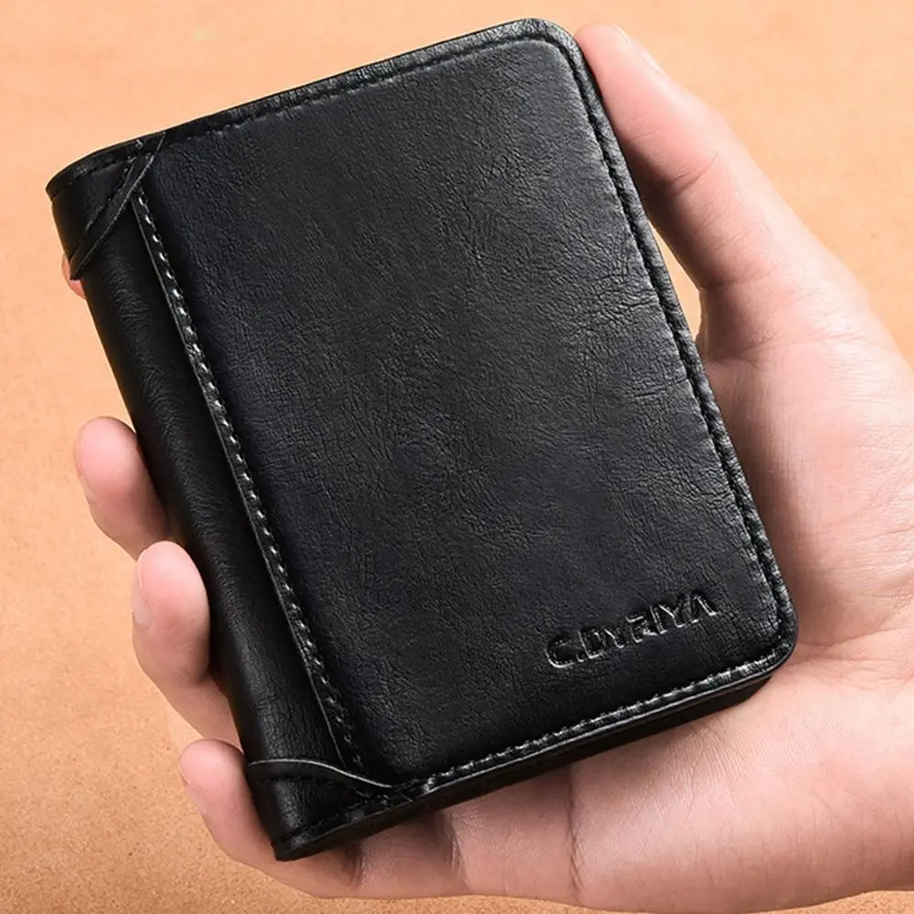 Fashion Purse Men PU Wallet Folded Wallet Bag Large Capacity Business Clutch Bag Coin Purse Card Brand ID Card Holder Travel