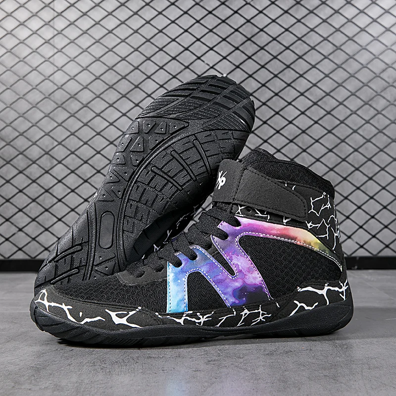 Top Quality Men Wrestling Sneakers  Lacing Anti Slip Boxing Sport Shoes for Man Hard-Wearing Gym Training Shoes Mens