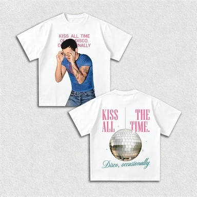 2026 Disco Ball Portrait Double Sided Unisex T‑Shirt Front Character Photo Back Mirror Ball Graphic Cotton Short Sleeve Retro