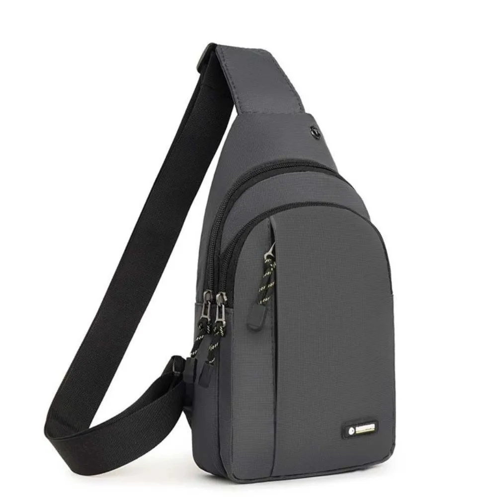 

Waterproof Men Crossbody Bag Phone Pouch Large Capacity Men Chest Bag Oxford Cloth with Headphone Jack Chest Pack